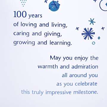 Hallmark 100th Birthday Greeting Card (100th with Confetti)