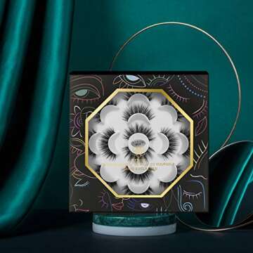 DYSILK False Lashes Fake Eyelashes - Mink Lashes Fluffy 7 Pairs 6D Mink Lashes Wispy Faux Mink Eyelashes Lashes Natural Look Eye Lashes Long Lashes Pack Reusable Eyelashes |007