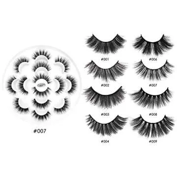 DYSILK False Lashes Fake Eyelashes - Mink Lashes Fluffy 7 Pairs 6D Mink Lashes Wispy Faux Mink Eyelashes Lashes Natural Look Eye Lashes Long Lashes Pack Reusable Eyelashes |007