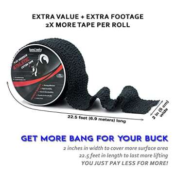 BESTEELY Sweat Proof Weightlifting Hook Grip Tape – Premium Adhesive Athletic Grip Tape for Sweaty Hands – Non Slip Thumb Tape for Everyday Workout