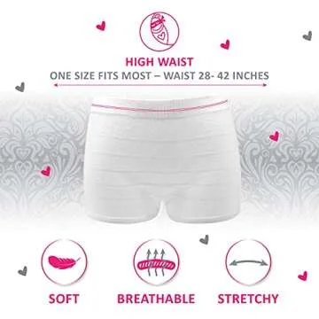 Ninja Mama Disposable Postpartum Underwear (Without Pad) with Storage Pouch. Washable Mesh Panties for Women (5 Count). Labor and Delivery Maternity Surgical and C Section Hospital Bag - One Size