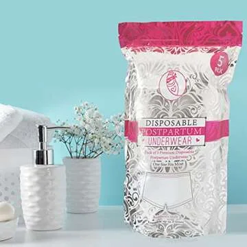 Ninja Mama Disposable Postpartum Underwear (Without Pad) with Storage Pouch. Washable Mesh Panties for Women (5 Count). Labor and Delivery Maternity Surgical and C Section Hospital Bag - One Size