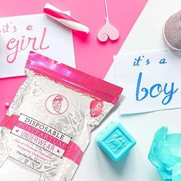 Ninja Mama Disposable Postpartum Underwear (Without Pad) with Storage Pouch. Washable Mesh Panties for Women (5 Count). Labor and Delivery Maternity Surgical and C Section Hospital Bag - One Size