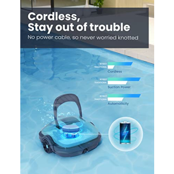 WYBOT Cordless Robotic Pool Cleaner, Powerful Automatic Vacuum