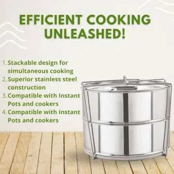 Stackable Stainless Steel Insert Pans - 6QT- Inserts for Instant Pot - Pan for Instapot - Accessories for Instant Pot- FITS 6 QT & Above - Pressure Cooker Steamer Pan Accessories