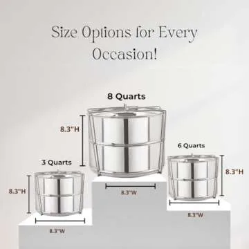 Stackable Stainless Steel Insert Pans - 6QT- Inserts for Instant Pot - Pan for Instapot - Accessories for Instant Pot- FITS 6 QT & Above - Pressure Cooker Steamer Pan Accessories