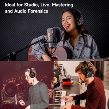 Rumoon Wired Over Ear Headphones, Studio Monitor & Mixing DJ Headphones with 50mm Neodymium Drivers and 1/4 to 3.5mm Jack for Guitar AMP Podcast Piano Keyboard (Black)