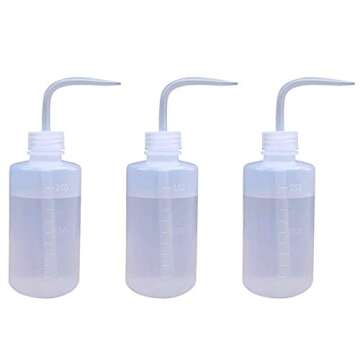 Axe Sickle 3 Pcs Plastic Safety Squeeze Bottle 250 mL Wash Bottle Watering Tool, Lab Tip Liquid Storage, 8oz / 3 Bottle.