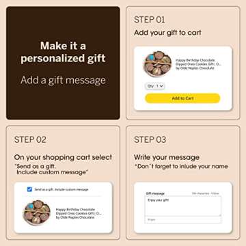 Happy Birthday Milk Chocolate Covered Sandwich Cookies, Custom 7 Pc. Blue Gift Basket, Fresh Hand Decorated Assortment, Sweet Multi-Layered Sandwich Treats for Kids and Adults