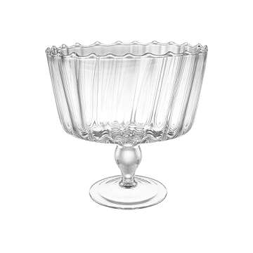 Barski Large Glass Trifle Bowl, with Scallop Design - 9" D - European Beautiful Hand Made Glass - 168 oz (over 5 quarts) Clear