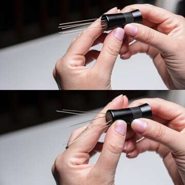 KNODOS WDT Tool Espresso Stirrer Distrubution Tool Adjustable Coffee Needle Distributor 0.25mm & 0.4mm / Premium Espresso Machine Accessories for Puck Prep (Model A)