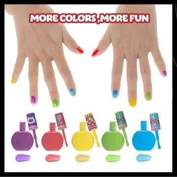 Townley Girl Disney Minnie Mouse 18 Piece Water-Based Nail Polish Set, Quick Dry and Peels-Off, Nail Paint Set for Girls, Perfect for Parties, Sleepovers and Makeovers, Ages 3