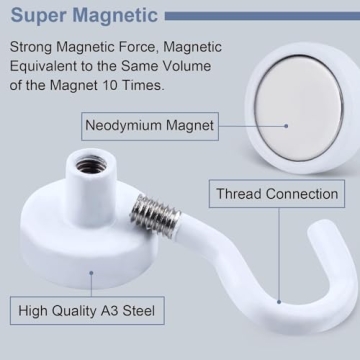 DIYMAG Magnetic Hooks - 30Lbs Heavy Duty S-Hooks for Easy Organization