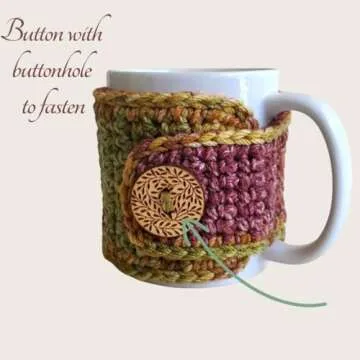 Fall Coffee Mug Cozy Sleeve, Autumn Tea Cozy, Spiced Cedar Cup Cover
