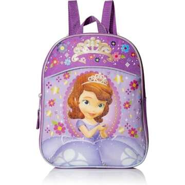 Disney Girls' Sofia The First Miniature Backpack, Light Purple/Purple, 11" X 9" X 2.75"