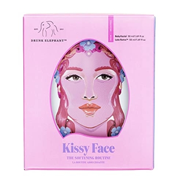 Drunk Elephant Kissy Face Skin Kit – Full Sized Babyfacial Skin Care Routine Set. T.L.C. Sukari Babyfacial and Lala Retro Whipped Cream, 50ml each. Moisturizing and Smoothing Skin Care