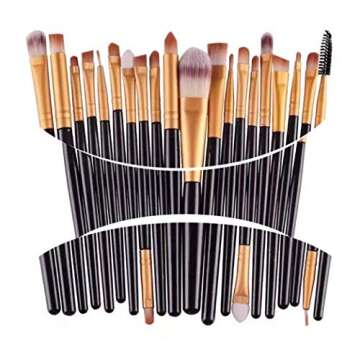 NEJLSD Eye Makeup Brushes Set 20, Eyeliner Eyeshadow Blending Brush, Wool Make Up Brush Set,Powder Face Foundation Eyeshadow Eyeliner Lip Cosmetic Brushes