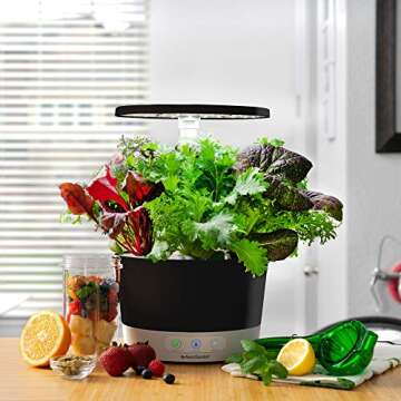 AeroGarden 360-Black w/Heirloom Salad Gr Harvest 360 Indoor Hydroponic Garden, Black