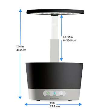 AeroGarden 360-Black w/Heirloom Salad Gr Harvest 360 Indoor Hydroponic Garden, Black