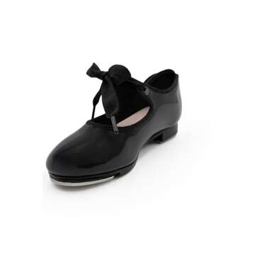 Capezio Women's N625 Jr. Tyette Tap Shoe, Black Patent, 7