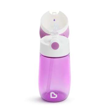 Munchkin® Flip & Go™ Toddler Sippy Cup with Straw, 12 Ounce, Ultra Durable Tritan Material, Purpl...