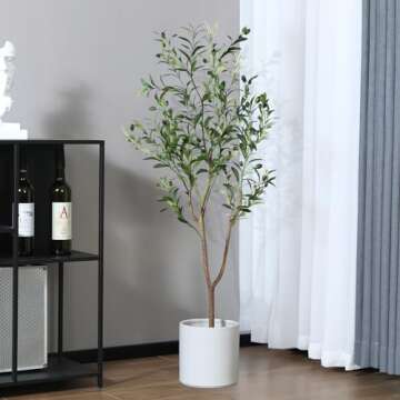 OAKRED Artificial Olive Tree,4FT Tall Fake Plant Faux Olive Plants for Indoor,Natural Fake Tree,Arti...