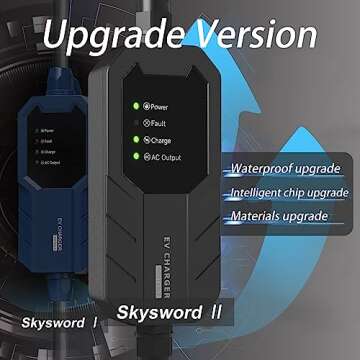 MEGEAR Skysword Ⅱ Level 1-2 EV Charger, 100-240V 16A 25FT Portable EVSE, NEMA 6-20 Plug with NEMA 5-15 Adapter Electric Vehicle Charging Station