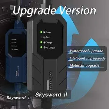 MEGEAR Skysword Ⅱ Level 1-2 EV Charger, 100-240V 16A 25FT Portable EVSE, NEMA 6-20 Plug with NEMA 5-15 Adapter Electric Vehicle Charging Station
