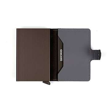 SECRID - Men's Mini wallet Genuine Matte Leather With RFID Safe Card Case for max 12 cards (Grey)