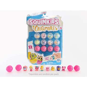 Squinkies Originals | So Many Squishy Toys to Collect | Friends and Animals Mini Squishies | 12 Pack