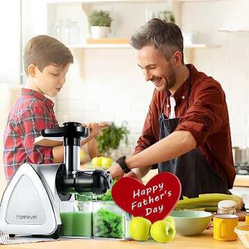 Slow Masticating Juicer Extractor, Homever Cold Press Juicer Machines,Celery Juicer for Home,Wheatgrass Juicer Easy to Clean and Quiet Motor, BPA Free Juicer for Vegetables and Fruits, Silver