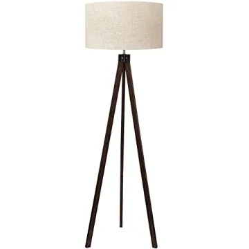 LEPOWER Wood Tripod Floor Lamp, Mid Century Standing Lamp, Modern Design Studying Light for Living R...