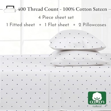 Luxury 400 Thread Count Polka Dot Sheets for Comfort