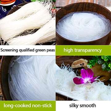 LungKuw1.1lb Mung Been Threads Noodle,Spicy Hot Fried glass noodles,hot pot baked fine bean thread noodles, pure mung beans made fine vermicelli rice noodles (1pcs)…