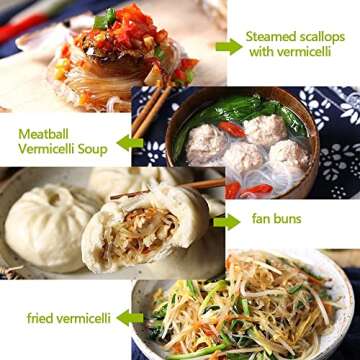 LungKuw1.1lb Mung Been Threads Noodle,Spicy Hot Fried glass noodles,hot pot baked fine bean thread noodles, pure mung beans made fine vermicelli rice noodles (1pcs)…