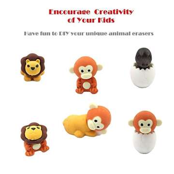 KIZZBY 30PCS Animal Erasers for Kids Fun Gifts