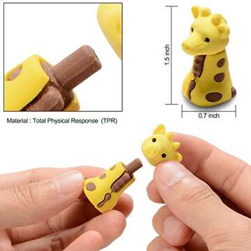 KIZZBY 30PCS Animal Erasers for Kids Fun Gifts