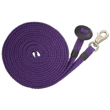 Tough 1 Braided Flat Cotton Lunge Line in Purple - Durable & Soft for Training