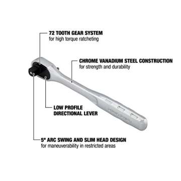DEWALT Ratchet, Quick Release, SAE, 3/8-Inch Drive (DWMT81097)