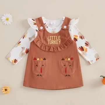 Cute Baby Girl Thanksgiving Outfit Turkey Romper Set