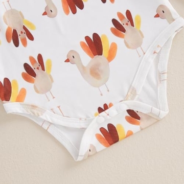 Cute Baby Girl Thanksgiving Outfit Turkey Romper Set