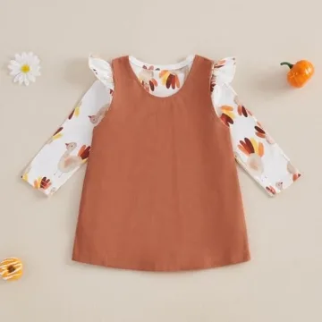 Cute Baby Girl Thanksgiving Outfit Turkey Romper Set
