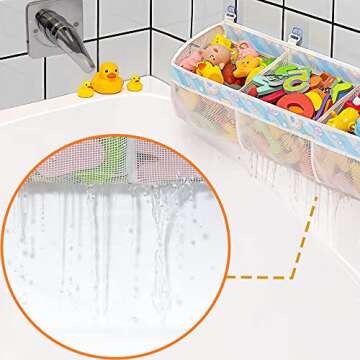 Austion Mesh Bath Toy Storage for Tub - Sorting Baby Toys Bath Tub Toy Holder - Extra Large Capacity...