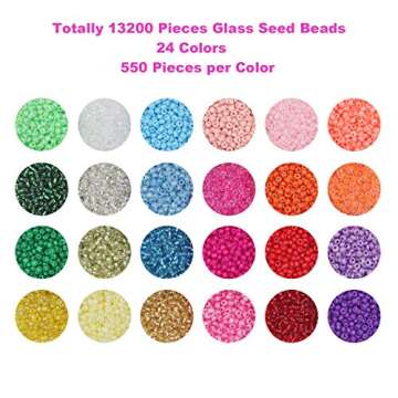 EuTengHao 13200Pcs Glass Seed Beads Small Craft Beads Small Beads for DIY Bracelet Necklaces Craftin...