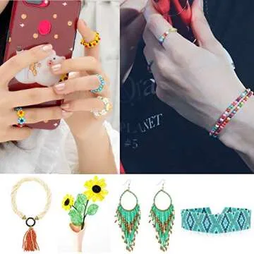 EuTengHao 13200Pcs Glass Seed Beads Small Craft Beads Small Beads for DIY Bracelet Necklaces Crafting Jewelry Making Supplies with Two 0.6mm Clear Bracelet String (3mm, 550 Per Color, 24 Colors)