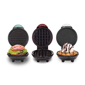 DASH Mini Waffle Maker + Grill + Griddle, 3 in 1 Pack - Compact Kitchen Essentials