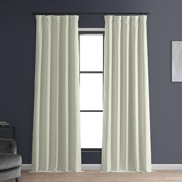 HPD HALF PRICE DRAPES Solid Thermal Insulated Blackout Curtains for Bedroom 84 Inches Long Curtain (...