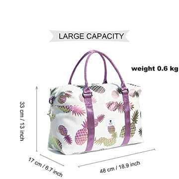 ESVAN Travel Tote Duffel Gym Bag,Weekender Overnight Carry-on Tote Crossbody Bag with Wet Pocket and...