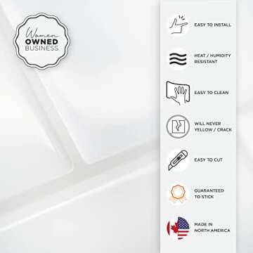 SMART TILES Peel and Stick Backsplash - 10 Sheets of 10.95" x 9.70" - 3D Adhesive Peel and Stick Tile Backsplash for Kitchen, Bathroom, Wall Tile