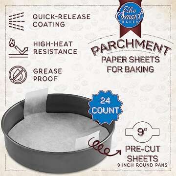 Parchment Paper Sheets for Baking: Oven Safe Parchment Paper, Parchment Sheets, Bakery Quality Bakin...